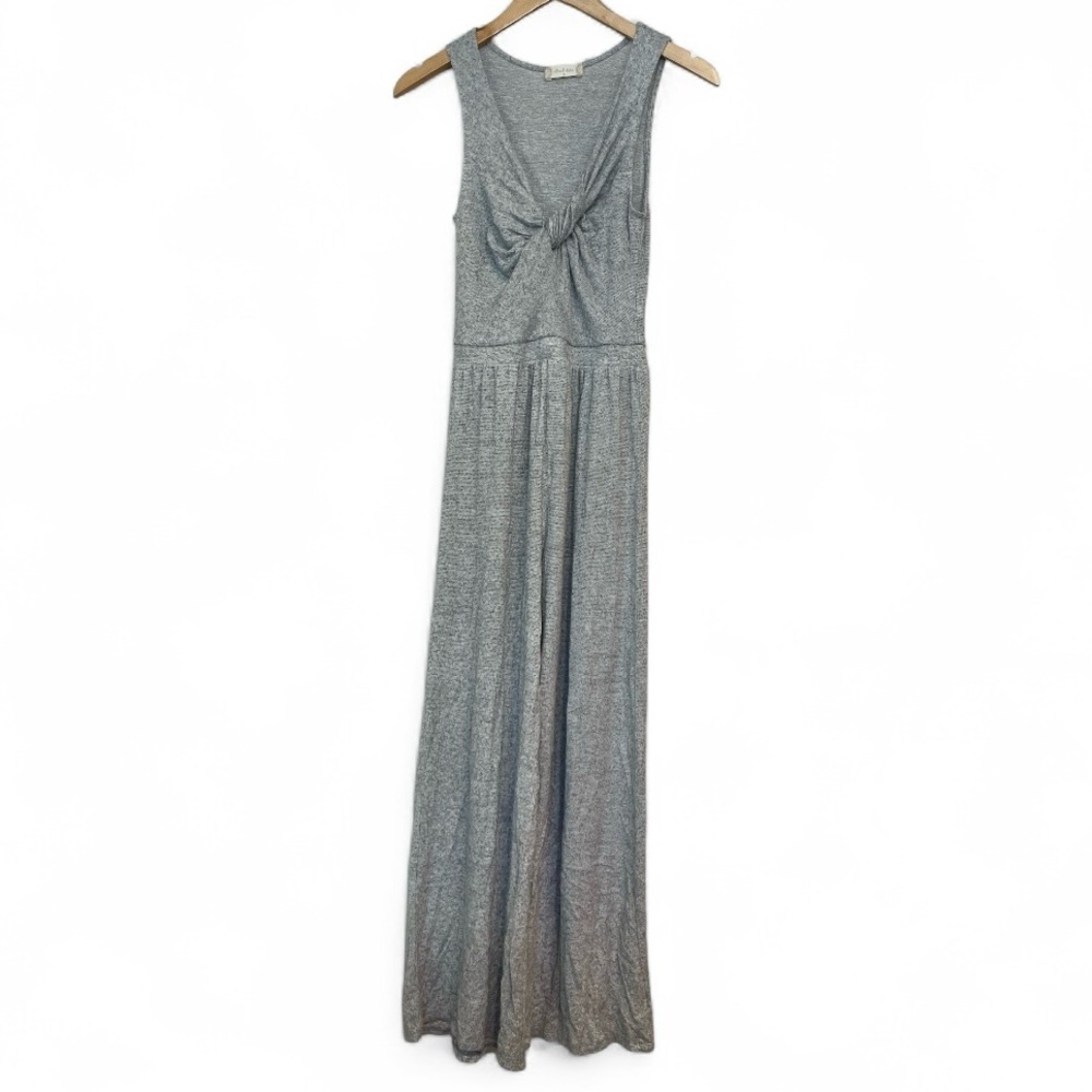 ALTAR’D STATE Gray Twist Front Knit Wide Leg Sleeveless Jumpsuit Size Small 2-4 - Picture 2 of 9